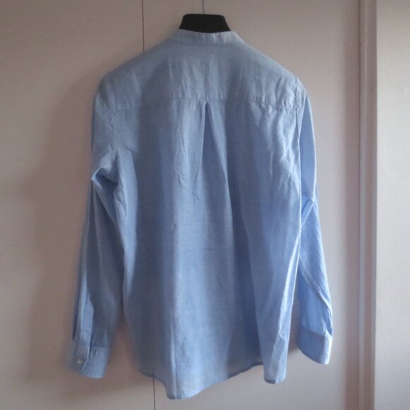 Gap Pretty Light Baby Blue Pintuck Pleated Summer Long Sleeved Blouse Shirt Top - Picture 4 of 5